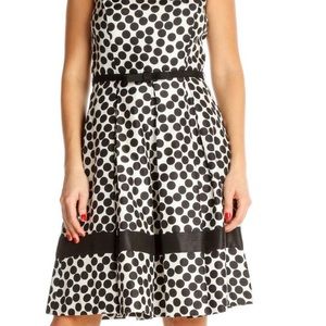 Danny and Nicole Black and White Polka Dot Dress